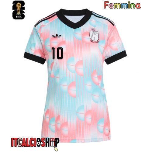 Belgio Leandro Trossard #10 Seconda Maglia Femmina Mondiali 2026 Manica Corta